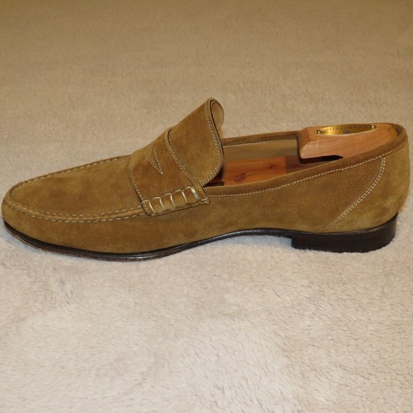 Sutor Mantellassi Tan Calf Suede Penny Loafers US 10 main image 10